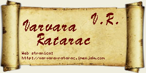 Varvara Ratarac vizit kartica